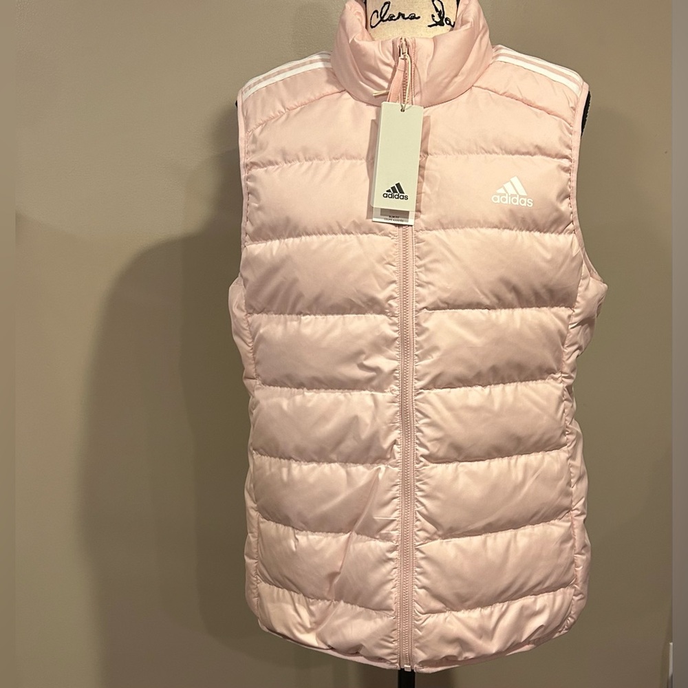 Adidas Essentials 3 Stripe Duck Down Vest Jacket - Picture 6 of 13